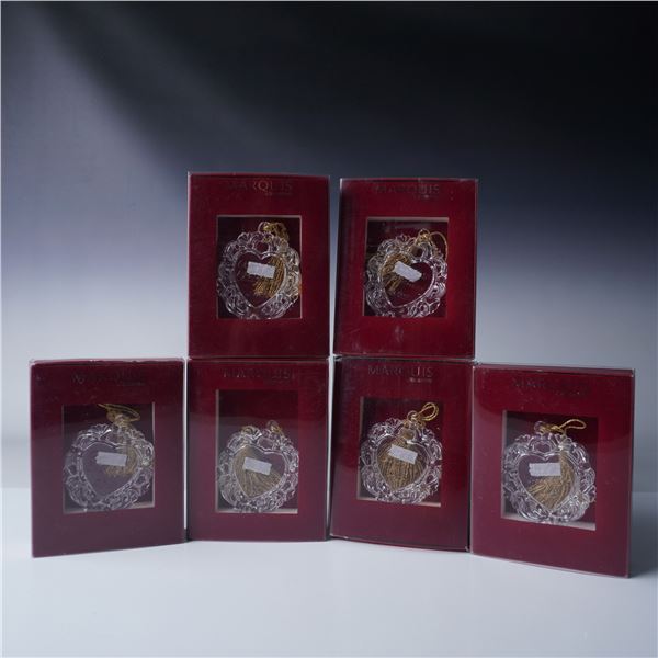 6pc Marquis by Waterford 2012 Our First Christmas Ornaments