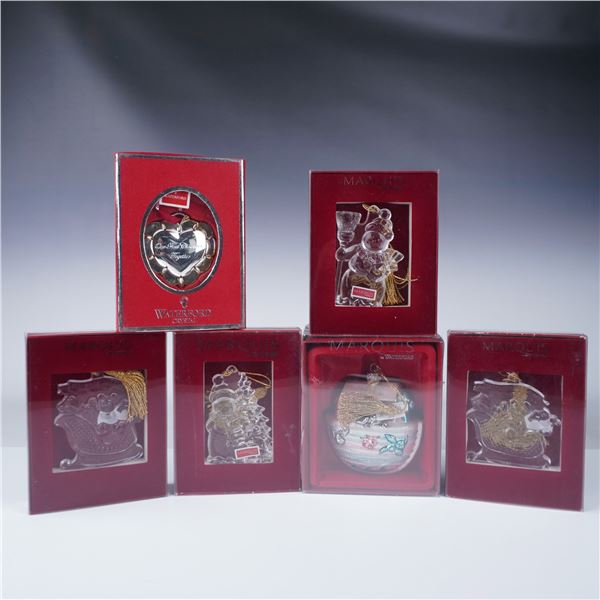 6pc Waterford Christmas Ornaments
