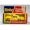 DINKY PLYMOUTH YELLOW CAB SCALE MODEL