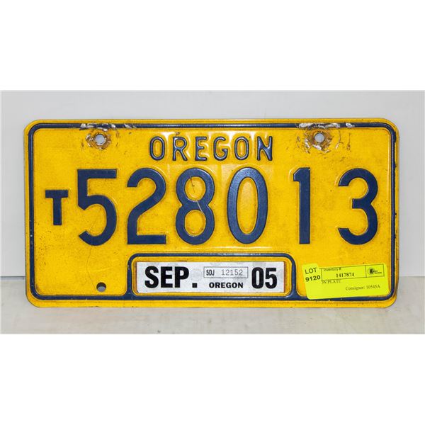 OREGON PLATE