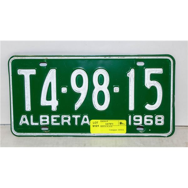 1968 ALBERTA PLATE