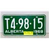 Image 1 : 1968 ALBERTA PLATE