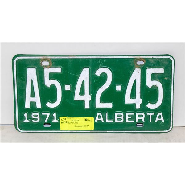 1971 ALBERTA PLATE