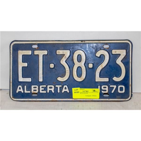 1970 ALBERTA PLATE