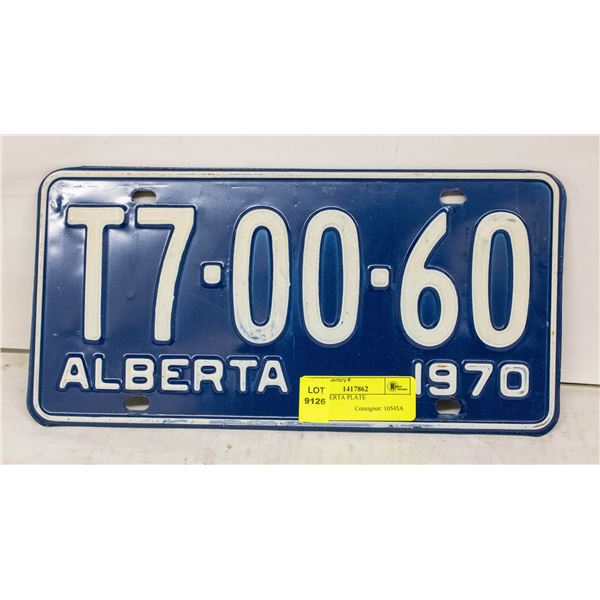 1970 ALBERTA PLATE