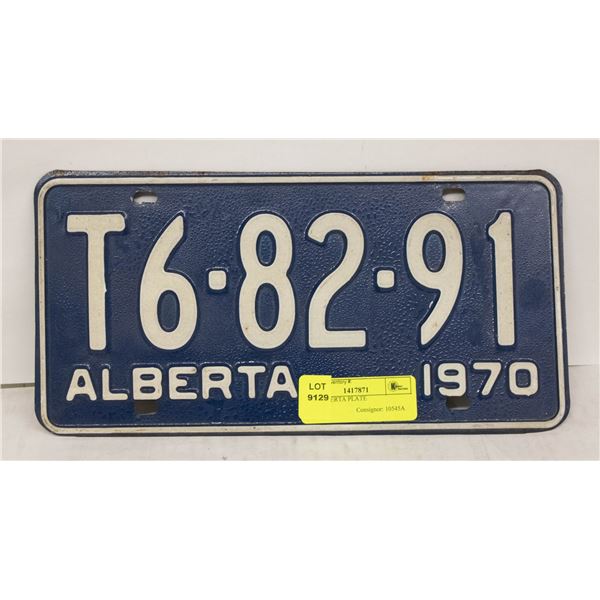1970 ALBERTA PLATE
