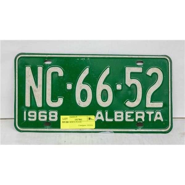 1968 ALBERTA PLATE