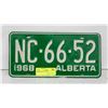 Image 1 : 1968 ALBERTA PLATE