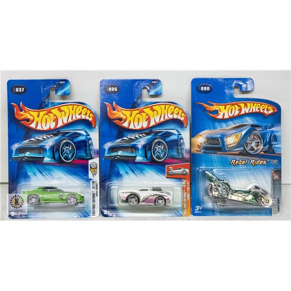 ESTATE LOT OF 3 UNSEARCHED HOTWHEELS