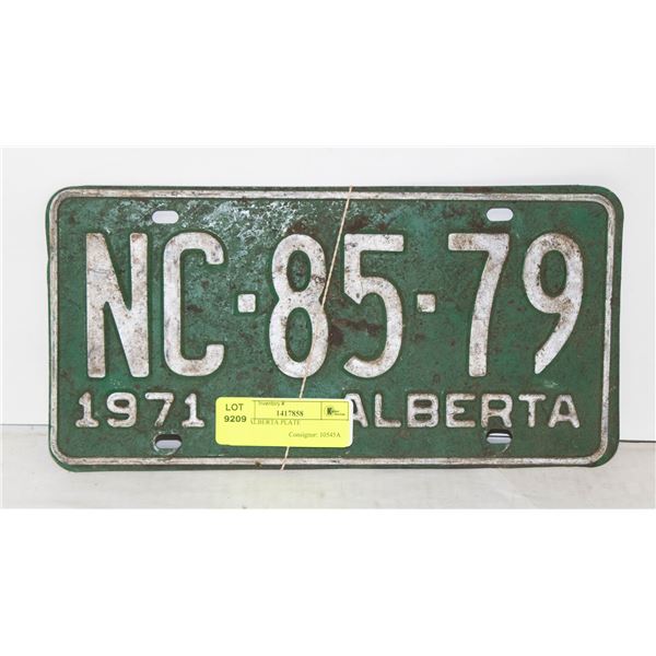 1971 ALBERTA PLATE