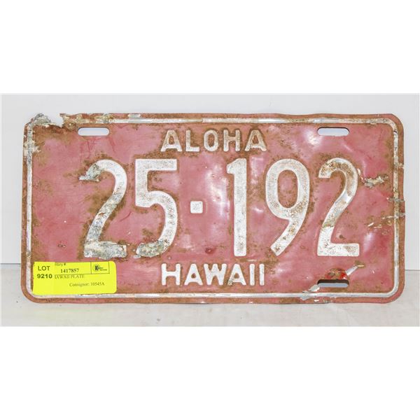 VINTAGE HAWAII PLATE