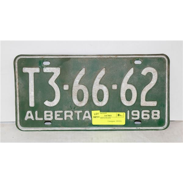 1968 ALBERTA PLATE