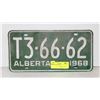 Image 1 : 1968 ALBERTA PLATE
