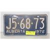 Image 1 : 1972 ALBERTA PLATE