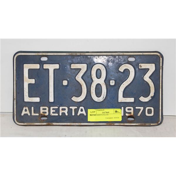 1970 ALBERTA PLATE