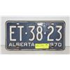 Image 1 : 1970 ALBERTA PLATE