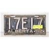 Image 1 : 1952 ALBERTA PLATE