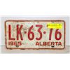 Image 1 : 1965 ALBERTA PLATE