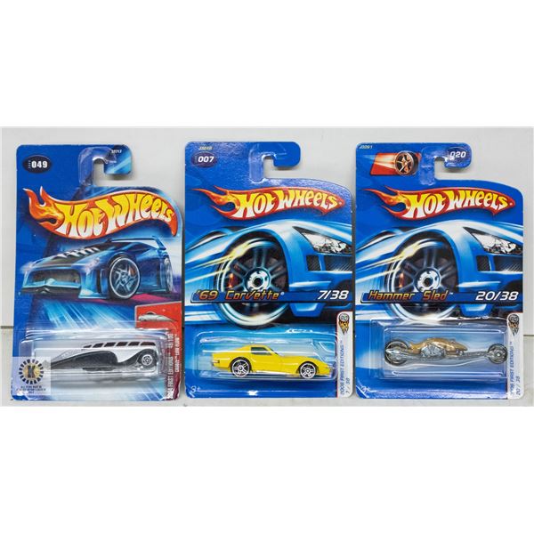 ESTATE LOT OF 3 UNSEARCHED HOTWHEELS