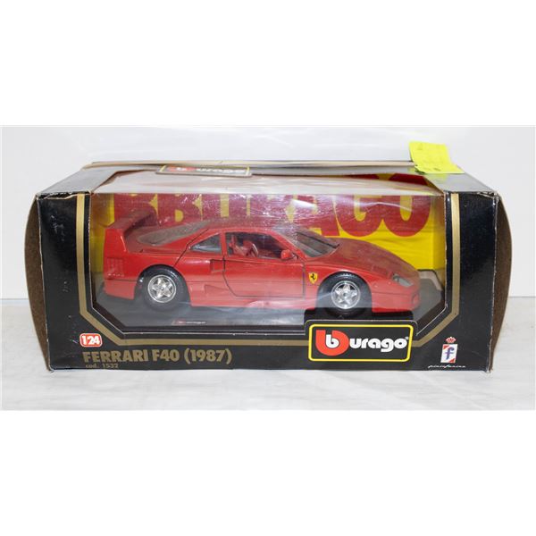 BURAGO 1987 FERRARI F40 1:24 SCALE DIE CAST CAR