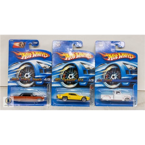 ESTATE LOT OF 3 UNSEARCHED HOTWHEELS