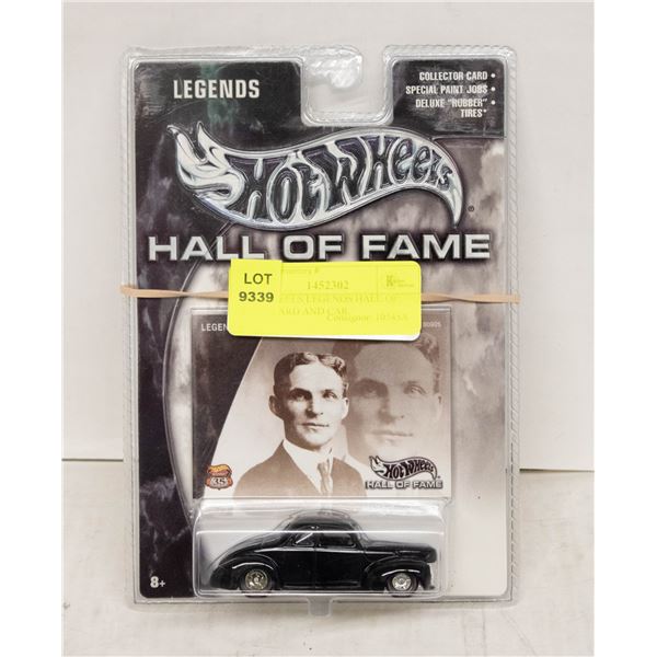 HOTWHEELS LEGENDS HALL OF FAME CARD AND CAR