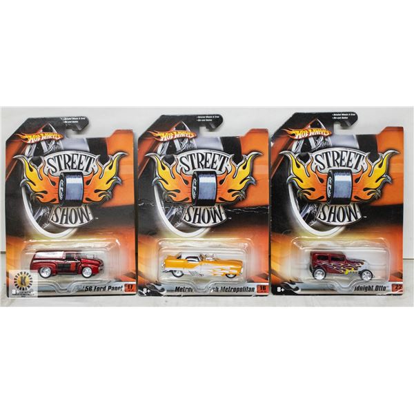LOT OF 3 HOTWHEELS STREET SHOW CARS