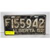 Image 1 : 1952 ALBERTA PLATE