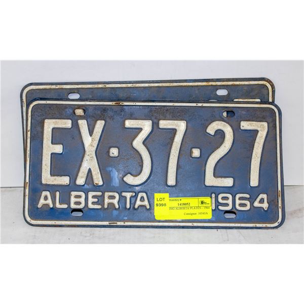 MATCHING ALBERTA PLATES - 1964