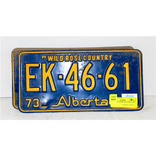 MATCHING ALBERTA PLATES - 1973
