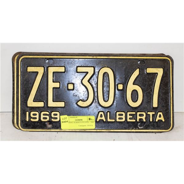 MATCHING ALBERTA PLATES - 1969