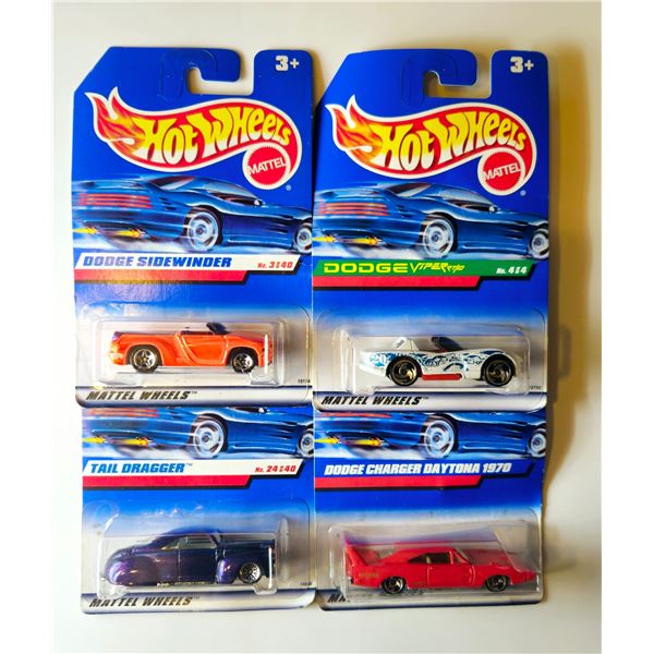 4 HOT WHEELS 1998 RELEASE TAIL DRAGGER, DODGE