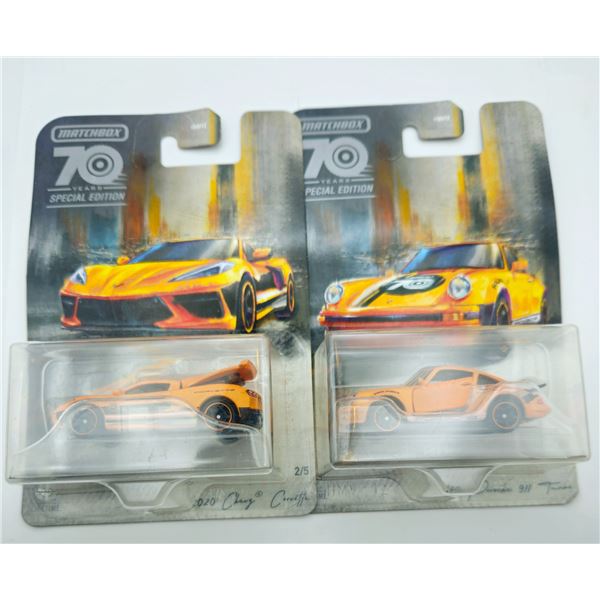 2 MATCHBOX 2020 CHEVY CORVETTE & PORSCHE 911
