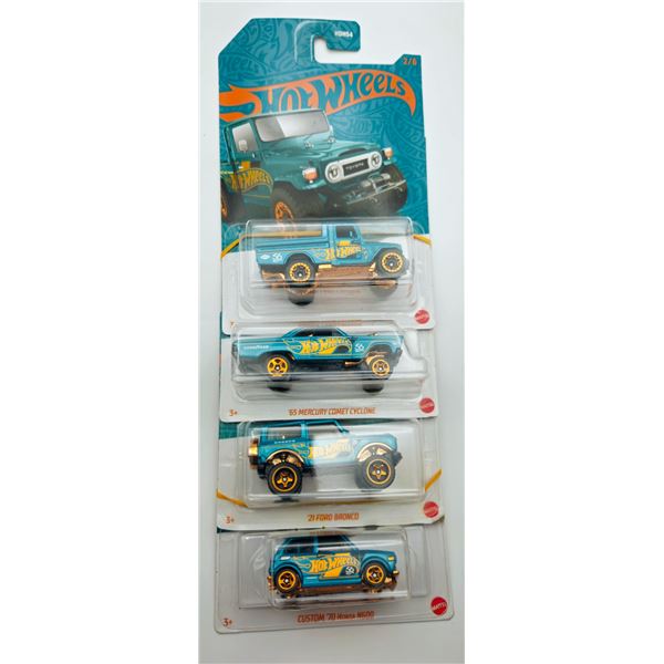 4 HOT WHEELS 56TH ANNIVERSAY BRONCO, LANDCRUISER