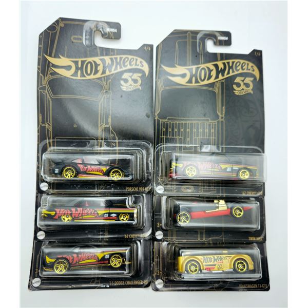 6 HOT WHEELS 55TH ANNIVERSARY SET 67 CHEVY, TWIN