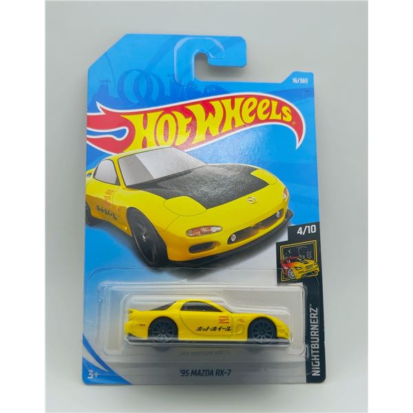 HOT WHEELS 95 MAZDA RX7 NIGHTBURNERZ YELLOW