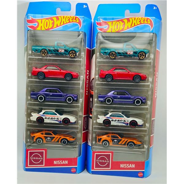 2 HOT WHEELS NISSAN 5-PACKS