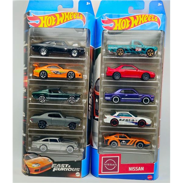 2 HOT WHEELS NISSAN 5-PACK  & FAST & FURIOUS 5