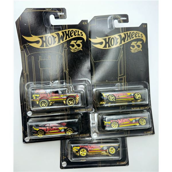 5 HOT WHEELS 55TH ANNIVERSARY 96 NISSAN, 92 BMW M3