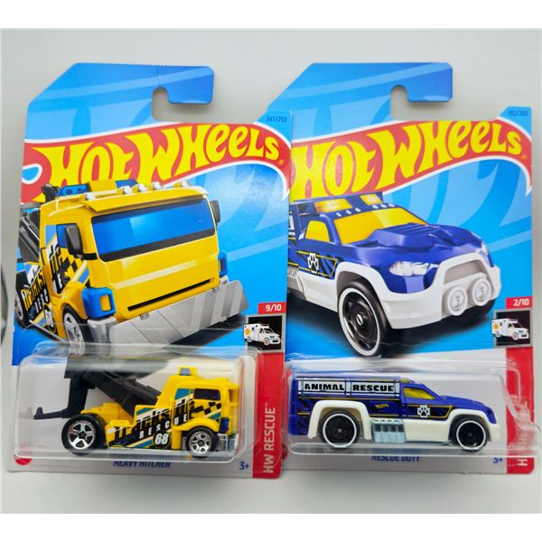 2 HOT WHEELS RESUCUE DUTY & HEAVY HITCHER