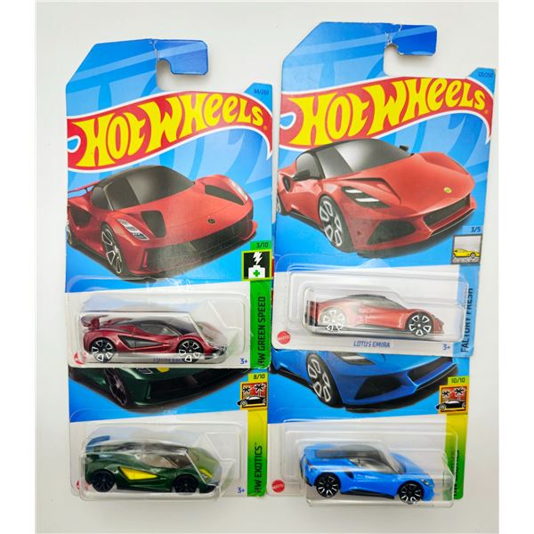 4 HOT WHEELS LOTUS EMIRA & EVLIA