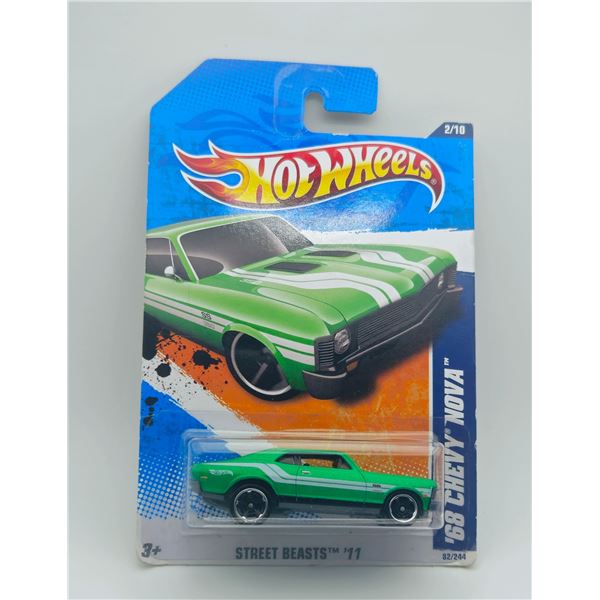 HOT WHEELS 68 CHEVY NOVA STEET BEASTS 2011 GREEN