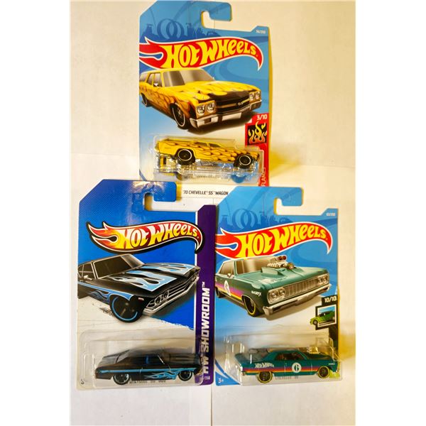 LOT OF 3 HOT WHEELS 60'S & 70 CHEVELLE SS