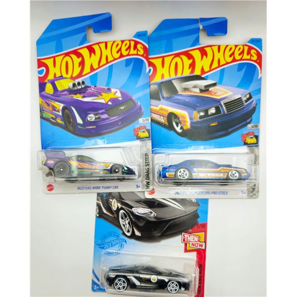 3 HOT WHEELS MUSTANG NHRA & 86 THUNDERBIRD &