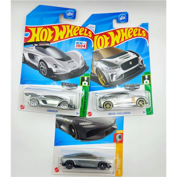 3 HOT WHEELS CZINGER 21C & JAGUAR PACE & KOENIGSEG