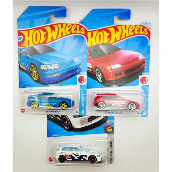 3 HOT WHEELS 92 HONDA CIVC & 88 CRX