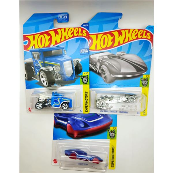 3 HOT WHEELS GOTTA GO & BRAILLE RACER & COUPE CLIP