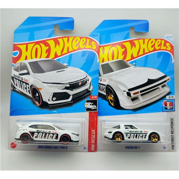 2 HOT WHEELS RESCUE 2018 HONDA CIVIC R & MAZDA RX