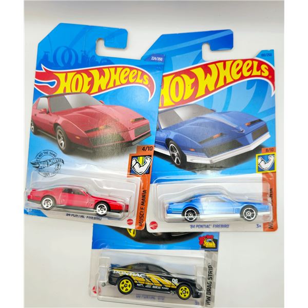 3 HOT WHEELS PONTIAC 84 FIREBIRD & 06 GTO