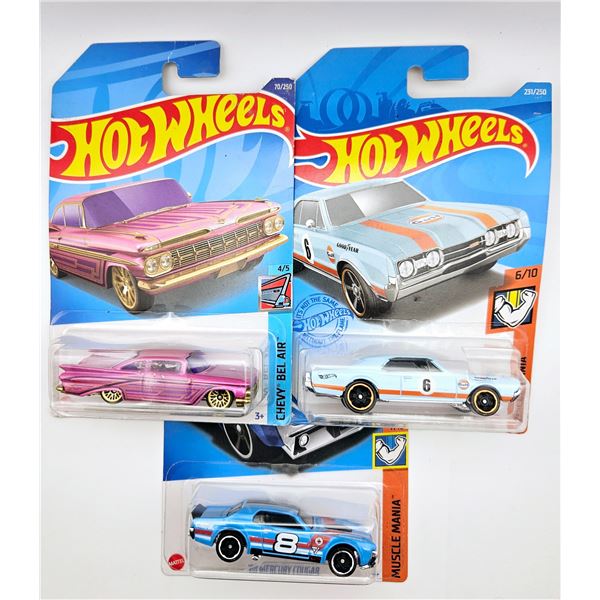 3 HOT WHEELS 59 CHEVY IMPALA & 67 OLDSMOBILE 442 &
